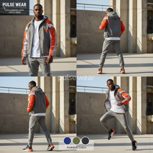 طقم رياضي رجالي بتصميم عصري مع جاكيت ويندبريكر